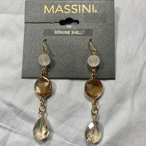 NWT Gold Tone & Shell Earrings